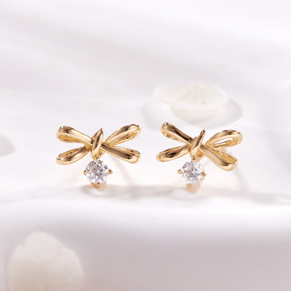 AirbnbGold 14K petite knot ribbon cubic ball pillow skirt pair MNE42426