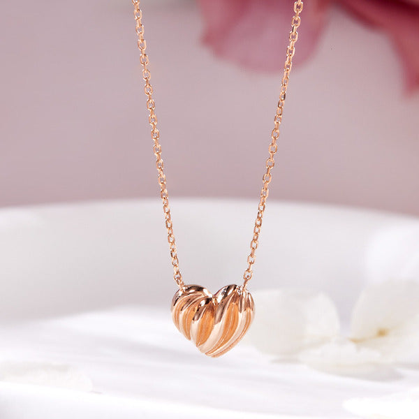 bnbgold 14k volume plump line heart chain necklace MNN42431