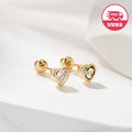 B&B Gold Same-Day Shipping 14K Muted Bezel 3mm Heart Cubic Piercing Single Side JAE42446