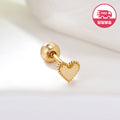 AirbnbGold SameDayShipping 14K Mini Grain Heart Motif Piercing One-Sided JAE42457