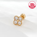 AirbnbGold SameDayShipping 14K Cubic Flower Grain Piercing One Side JAE42451