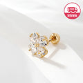 B&B Gold Same Day Shipping 14K Heart Cubic Flower Piercing One Side JAE42452