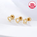 B&B Gold Same Day Shipping 14K Mini Punching Motif Piercing Single Side JAE42461