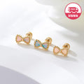 AirbnbGold SameDayShipping 14K Ribbon Grain Aurora Cubic Piercing OneSide JAE42463