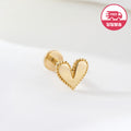 AirbnbGold SameDayShipping 14K GrainHeart InternalLabel Piercing OneSide JAE42475