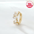 AirbnbGold SameDayShipping 14K ZigZag Baguette Cubic Ring Piercing OneSide JAE42482