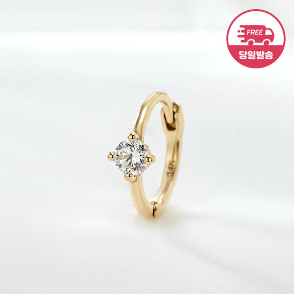 AirbnbGold SameDayShipping 14K Front OneCubic Ring Piercing OneSide JAE42484