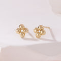 AirbnbGold 18K Waterdrop Cross Flower Earring Pair MNE42486