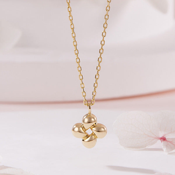 AirbnbGold 18K WaterDrop Cross Flower Chain Necklace MNN42487