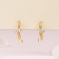 AirbnbGold 18K X Cross Cubic Ring Earrings Pair MNE42492