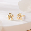 BnB Gold 18K Cubic Petite Flower Earrings Pair MNE42508