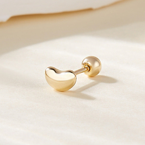 B&B Gold 18K Mini Gold Bean Piercing Single Side MNE42510