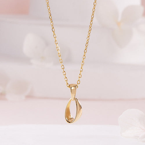 AirbnbGold 14K Double Triangle Ring Chain Necklace MNN42489