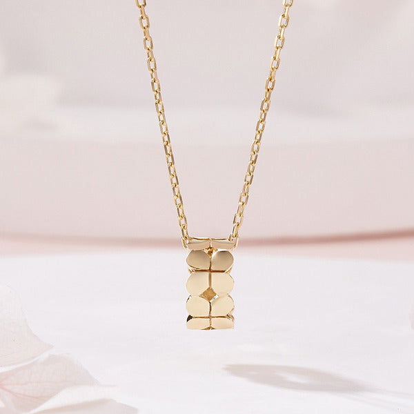 AirbnbGold 14K Lipstick Flower Ring Pendant Chain MNN42494
