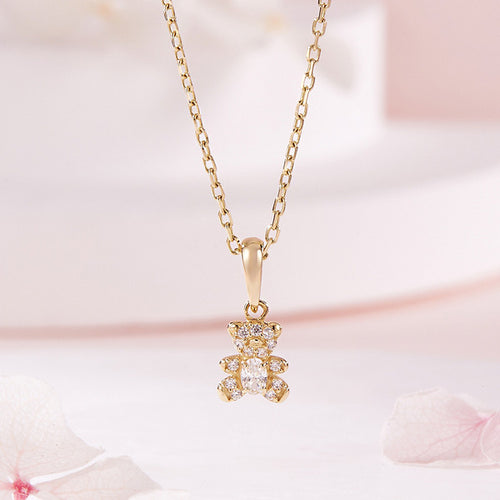 AirbnbGold 14K Cubic Pavé Panda Pendant MNP42496