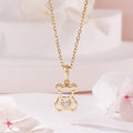 AirbnbGold 14K Cubic Heart Punched Bunny Pendant MNP42497