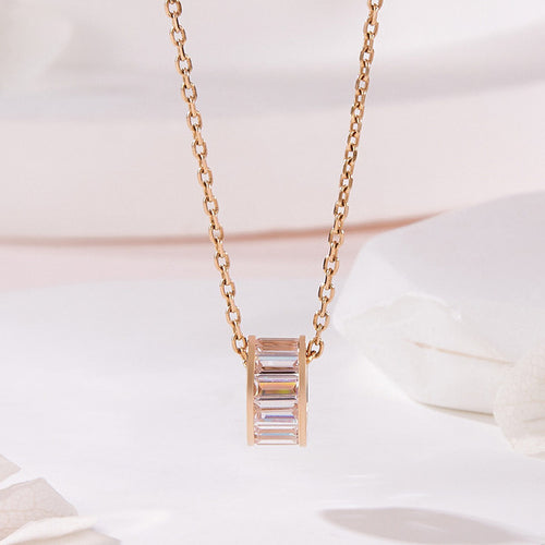 AirbnbGold 14K baguette cubic bezel ring pendant MNP42500