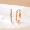 B&B Gold 14K Slim Ball Oval Curved One-Touch Ring Earrings Pair MNE42507