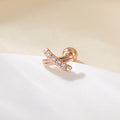 B&B Gold 14K Cubic Zirconia X Cross Piercing Single Side MNE42512