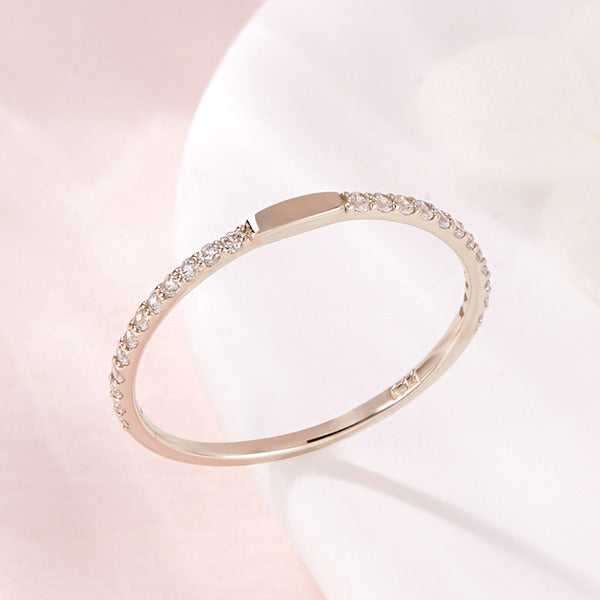 AirbnbGold 14K Slim Round Stick Pavé Ring RSS42598