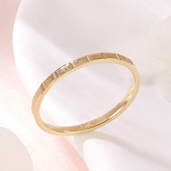 AirbnbGold 18K Stud Scallop Cutting Hollowing Full Band Ring RSS42589