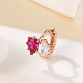 AirbnbGold 18K Double Ruby Waterdrop Earring Piercing One Side PNE42604