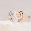 B&B Gold 18K Prong Curve Cubic One Touch Ear Cuff Earrings One Pair PNE42605