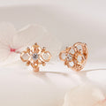 BNBGold 18K Honeycomb Punched Cubic OneTouch Earrings PNE42612