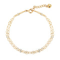 Mauve 14K Cut-out Chain Double Layer Bracelet MOB39766
