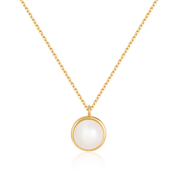 Molun 18K Merryel Circle Freshwater Pearl Chain Necklace MON40353