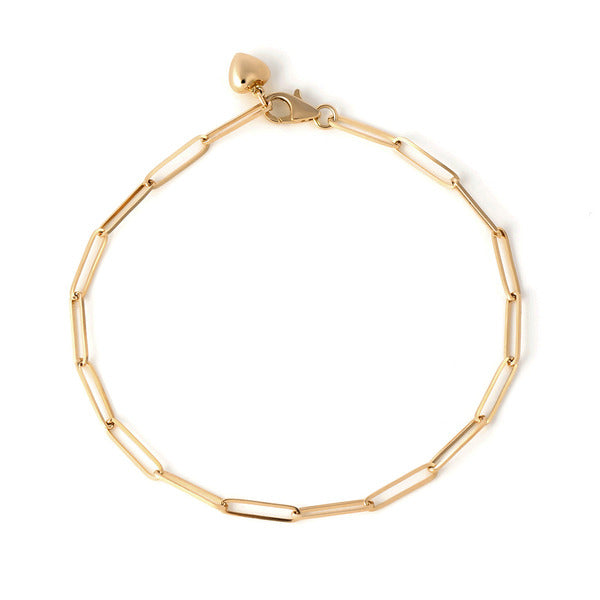 Mourun 14K Melting Heart Charm Chain Bracelet MOB40306