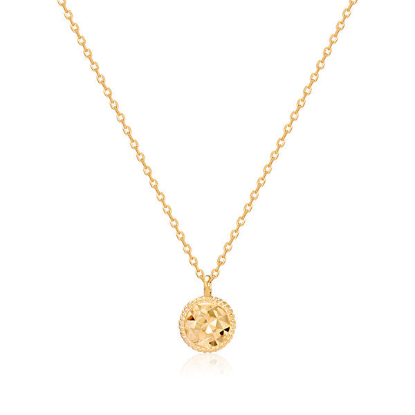 Mauve 18K milgrain-cutting ball chain necklace MON40279
