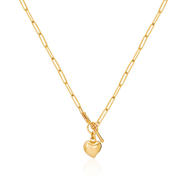 Moloon 18K Melting Heart Toggle Clasp Chain Necklace MON40254
