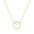 Mourun 14K Double Circle Pearl Chain Necklace MON40280