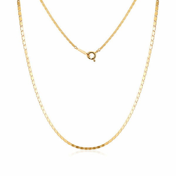 Mauve 18K Shine Flat 1.3mm Link Chain Necklace MON40698