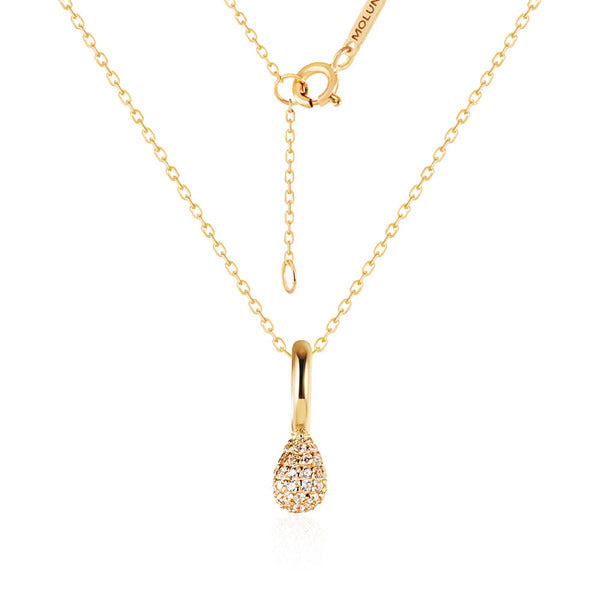 Moong 5th Month Best 18K GlowM Oval Drop Cubic Ring Chain MON40924