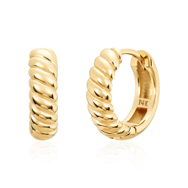 Morun 18K Flow Spiral Loop One-Touch Ring Earrings Pair MOE41706
