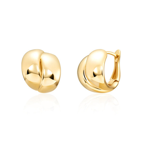 Mourun 18K Beige Pebble Cladball OneTouch Earrings MOE41722