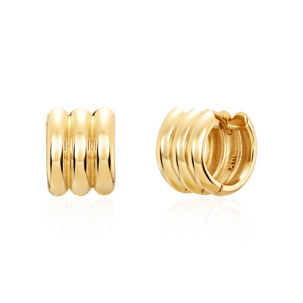 Moody 14K Trinity Flow Loop One-Touch Ring Earrings MOE41707