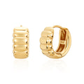 Morun 14K Bloom Laser-cut Loop One-touch Ring Earrings A Pair MOE41708