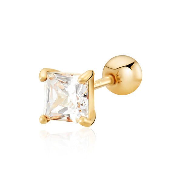 Mauve 14K Gleam Square Cubic Light Piercing One Side MOE41713