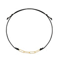 Mourun same-day shipping 14K gold cut-clips chain draw silk-string black bracelet MOB41736