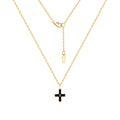 Mourun 18K Crucifix Black Cubic Zirconia Chain Necklace MON42229