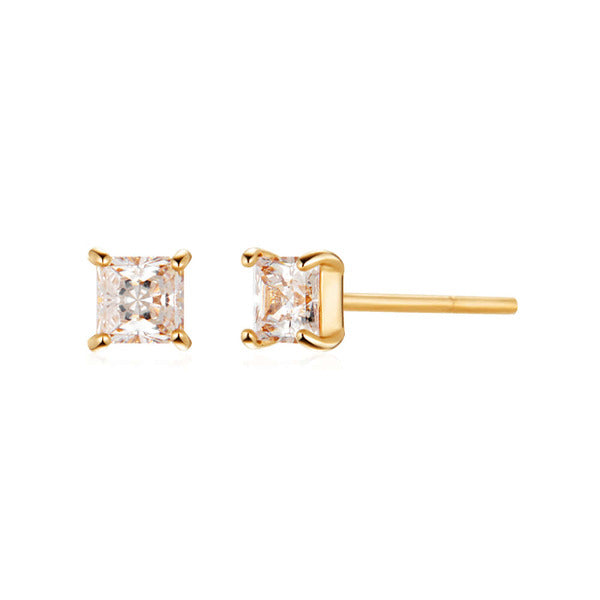 Mauve 18K Glitz Square Cubic Earrings Pair MOE42218