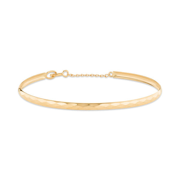 Moloon (May Best) 14K Glorin Diamond Cutting Curved Bangle MOB42252