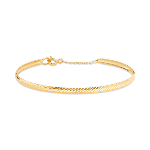 Mauve 14K Glorin Slanted Cutting Curved Bangle MOB42251