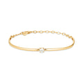 Mooned 5月最佳 14K 4.2mm flat solitaire half bangle MOB42250
