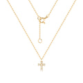 Morgan 14K glitter pave cubic cross chain necklace MON42230