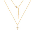 Morun] 14K crux baguette cubic cross chain necklace MON42228