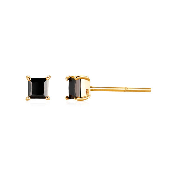 Mourun 14K Black Gleaming Square Cubic Earrings MOE42222